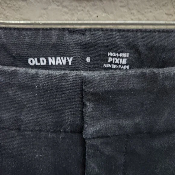 Old Navy Pants Womens Size 6 High Rise Pixie Skinny Ankle Black - Picture 3 of 12